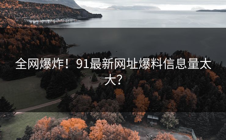 全网爆炸！91最新网址爆料信息量太大？