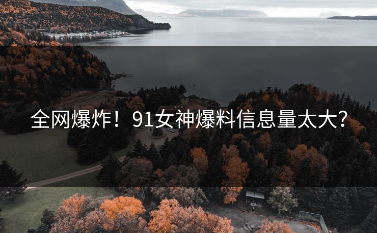 全网爆炸！91女神爆料信息量太大？