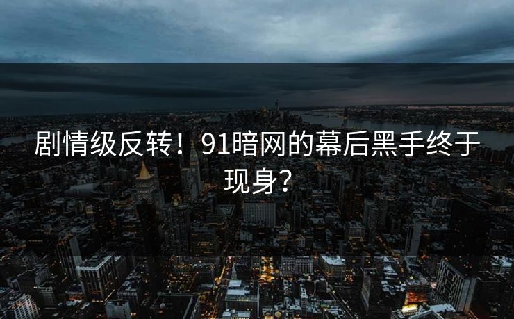 剧情级反转！91暗网的幕后黑手终于现身？