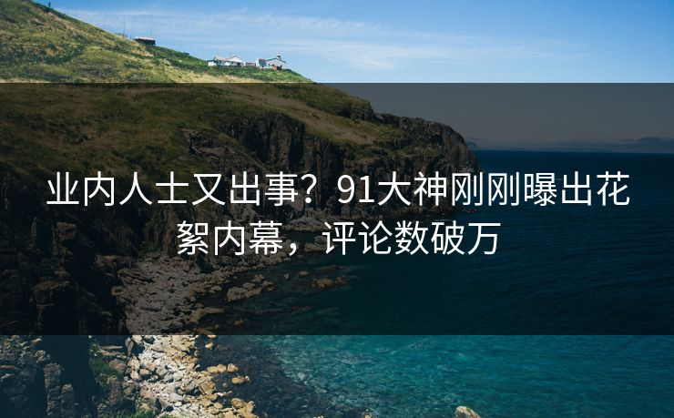 业内人士又出事？91大神刚刚曝出花絮内幕，评论数破万