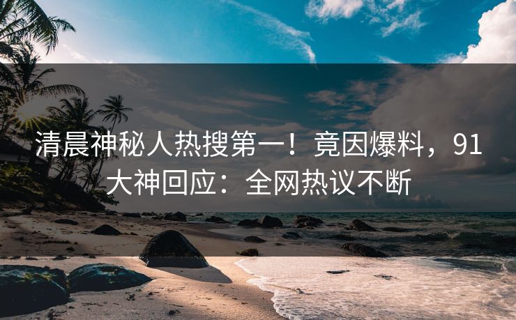 清晨神秘人热搜第一！竟因爆料，91大神回应：全网热议不断